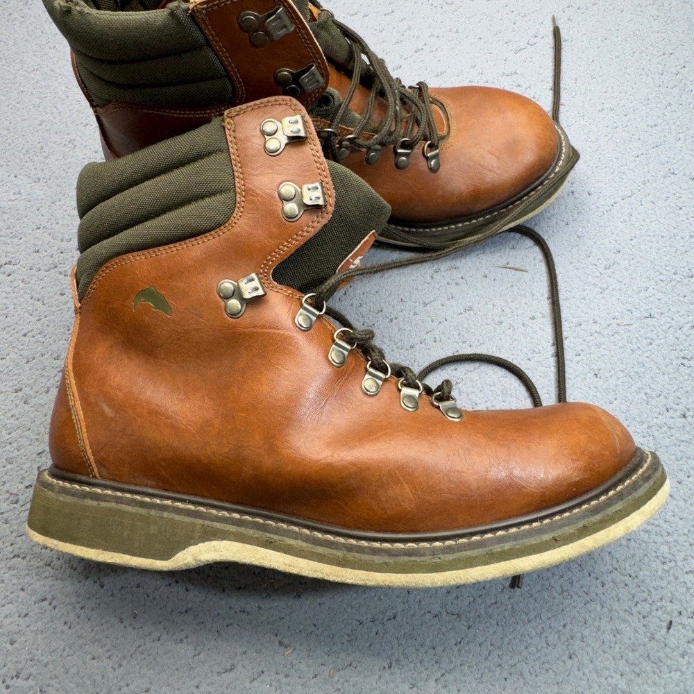 Simms Wading Boots Mens 14 Leather Felt Sole Fly Fishing Freestone Hiking Gorp